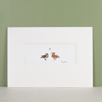 Mandarin ducks in love print